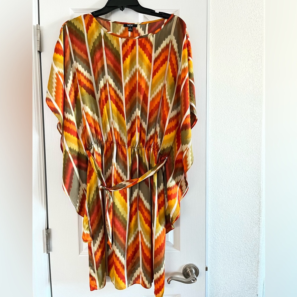 MSK Colorful Abstract Print Dress